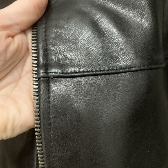 100% Lambskin Leather Apt 9 Black Leather Women's Zip Up Jacket Sz Large - Picture 9 of 16